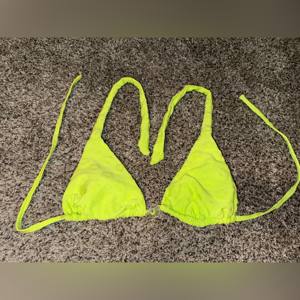 Neon Yellow Triangle Bikini Top